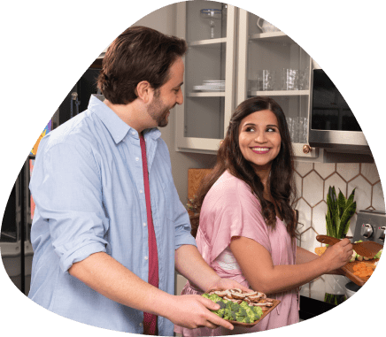 A couple preparing a healthy meal